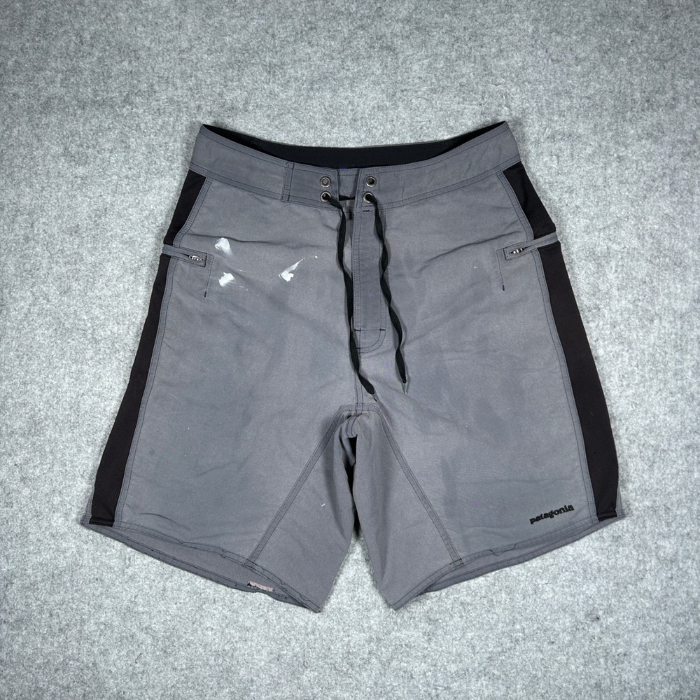 Patagonia Board Shorts Mens 31 Grey Stretch Wavefarer Surf Swim Trunks